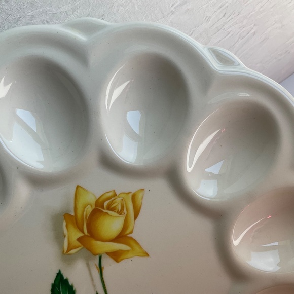 Vintage Devilled Egg Platter Sovereign Potters ‘Golden Glory 9.25” Plate’ 🇨🇦 - Picture 8 of 10